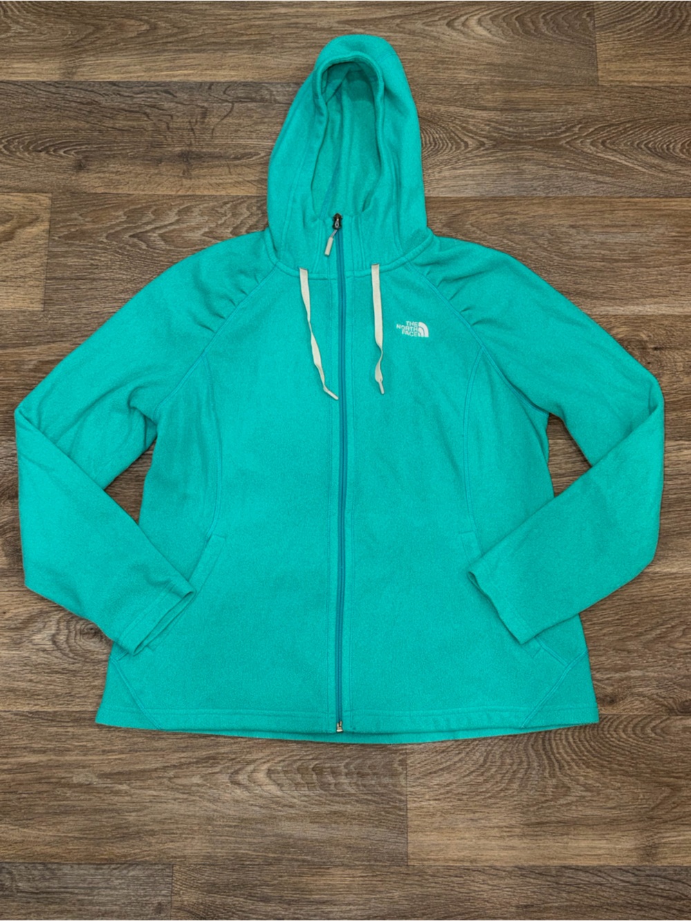 The North Face Women's Teal Zip-Up Fleece Hoodie